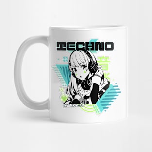 TECHNO  - Y2K Anime (black/lime/teal) Mug
